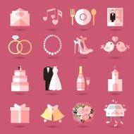 Set of wedding icons in flat style N2