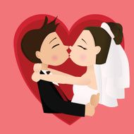 Bride and Groom Kiss