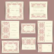 Set of Wedding invitation cards N4