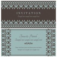 Baroque invitation brown and blue