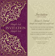 Orient invitation purple and beige