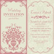 Baroque wedding invitation pink and beige N5