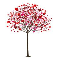 Valentine day or wedding love concept Tree with hearts N2