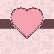 Valentine`s card with pink heart