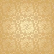 Seamless background flowers floral - pattern Gold