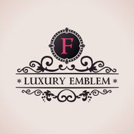 Luxury logo Calligraphic pattern elegant decor elements Vintage N2