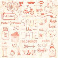 Perfect save the date design element collection