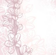 Cherry blossoms background with hand drawn elements