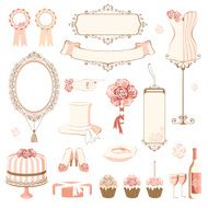 Set of wedding design elements N4