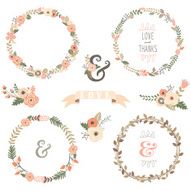 Vintage Flowers Wreath - illustration