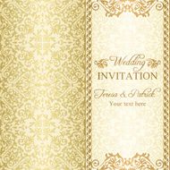 Baroque wedding invitation gold N4