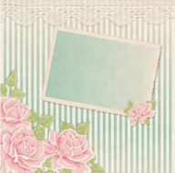 Vintage background with roses and photoframe N2