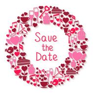 Save the Date romantic circular symbol N2