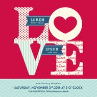 LOVE word wedding invitation N2