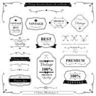 Collection of vintage frame border rule and design element 002