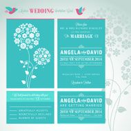 Modern wedding invitation card template set N2