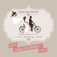 Wedding invitation tandem bicycle N2