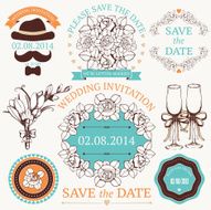 Vector set of wedding design elements and decoration N2