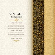 Vintage background antique invitation card