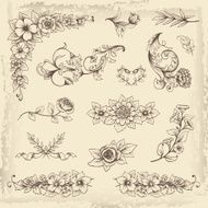 Calligraphic floral elements N4