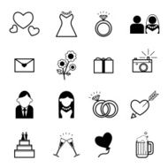 wedding icons set vector illustration