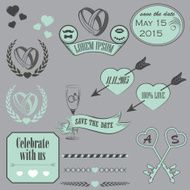 Wedding Vintage Invitation Collection - for design scrapbook in vector