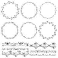 Vintage floral elements template for design Used pattern brushes included N2