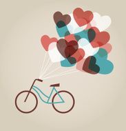 Valentine's card with tandem bicycle