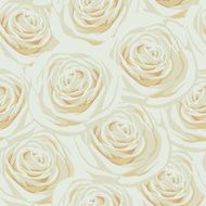 Seamless pattern with beige roses