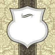 Shield Frame on Damask Background