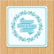 Vintage floral wedding invitation square shape N2