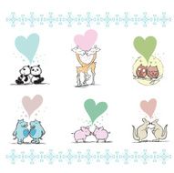 Cute animal love set 3