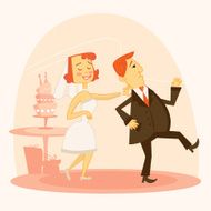 cartoon wedding couple N11