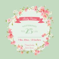 Baby Shower or Arrival Cards - with Spring Blossoms N2