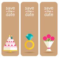 Set of 3 stylish banners wedding invitations