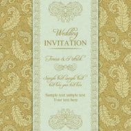 Wedding invitation in gold and beige style