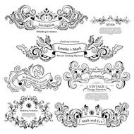 Set of Vintage Victorian ornaments Wedding design N2