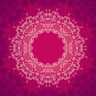 Abstract vector ornamental round mandala frame on the pink backg N2