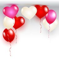 Valentine's Day card with balloons shape heart