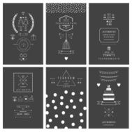 Retro collection of wedding invitations