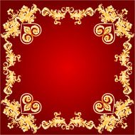 Valentines Hearts and ornaments red frame vector