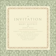 Invitation with a rich background in Renaissance style Template N4