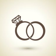 retro style wedding rings icon