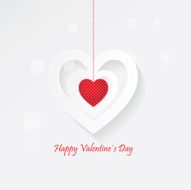 happy valentine`s day greeting card with elegant red heart N2