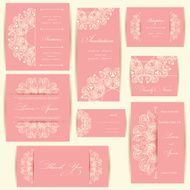 Set of Wedding invitation cards N5