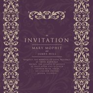 Invitation with a rich background in Renaissance style Template N5