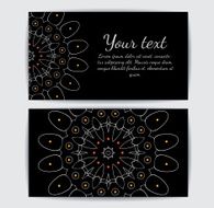 Invitation business card or banner template Round floral vector ornament N2