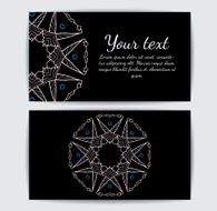 Invitation business card or banner template Round floral vector ornament N3