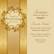 Christmas invitation gold and beige