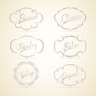 Vintage labels retro style filigree set of calligraphic elements